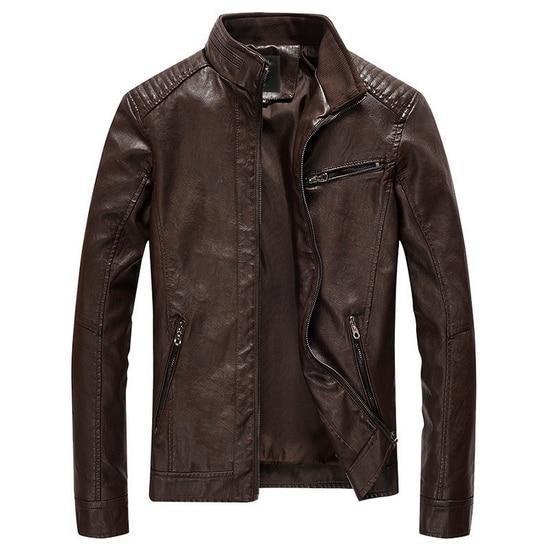 Men's Rugged Slim Leather Jackets - 5 Colors