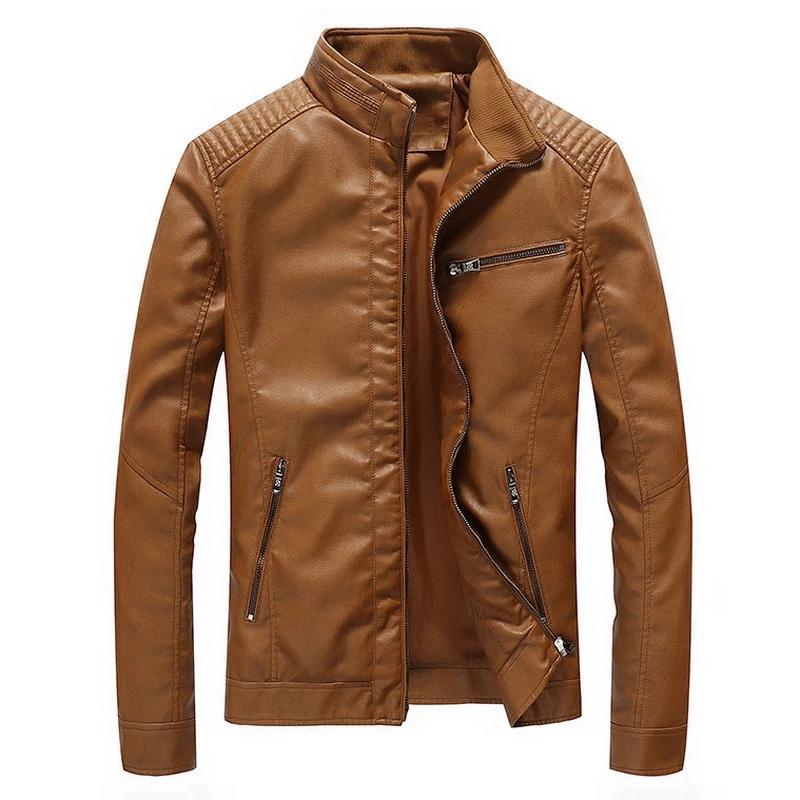 Men's Rugged Slim Leather Jackets - 5 Colors