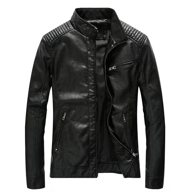 Men's Rugged Slim Leather Jackets - 5 Colors